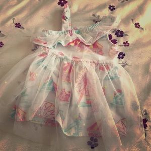 Glow in the dark tulle overlay girl dress 12m